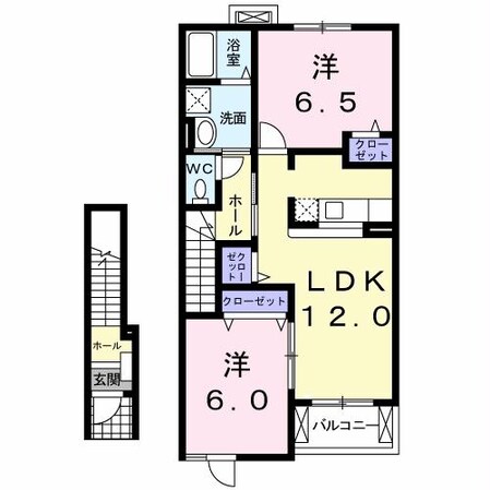 プラシード本浦Ｂの物件間取画像